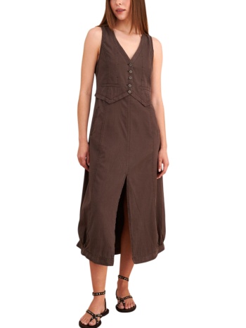 φόρεμα attrattivo αμάνικο 9923114-chocolate γυναικείο