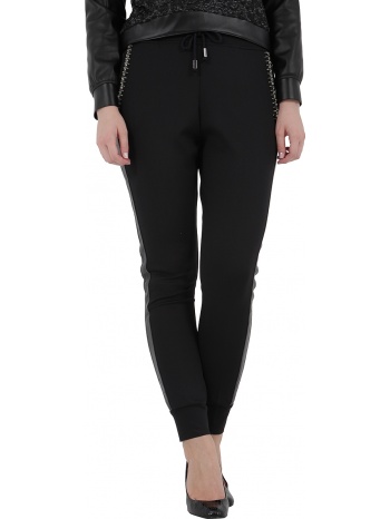 παντελόνι υφασμάτινο jijil με δερμάτινες λεπτομέρειες j0788 σε προσφορά