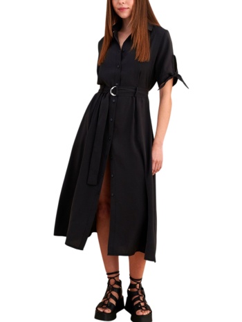 φόρεμα attrattivo με ζώνη και δέσιμο στα μανίκια