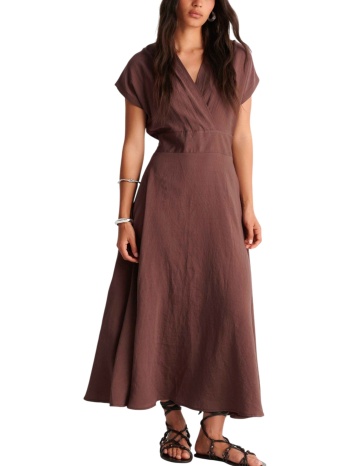 φόρεμα ale με λάστιχο πίσω 8923633-brown γυναικείο