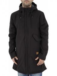 μπουφάν biston μακρύ με κουκούλα 34201025-black