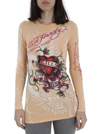 μπλούζα μακρυμάνικη ed hardy multi platinum a9wcfsbp-peach σε προσφορά