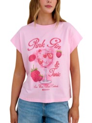 μπλούζα κοντομάνικη attrattivo με τύπωμα 9923149-pink γυναικείο