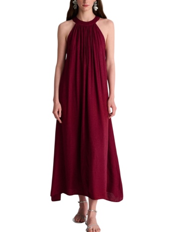 φόρεμα ale μίντι μονόχρωμο 8921216-burgundy γυναικείο