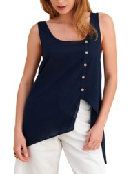 top attrattivo ασύμμετρο με κουμπιά στο πλάι 9923391-blue γυναικείο