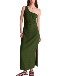 φόρεμα ale με έναν ώμο και σκίσιμο 8921122-dark khaki γυναικείο