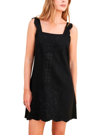 φόρεμα attrattivo μίνι αμάνικο με δαντέλα 9923260-black