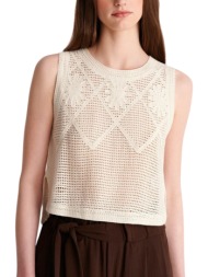 μπλούζα αμάνικη ale boho πλεκτή 8p23433-ice γυναικείο