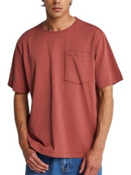 μπλούζα κοντομάνικη funky buddha relaxed fbm013-006-04-henna brown ανδρικό