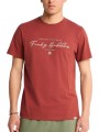 μπλούζα κοντομάνικη funky buddha με λογότυπο fbm013-022-04-henna brown ανδρικό