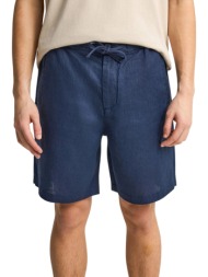 βερμούδα funky buddha λινή chino fbm013-009-03-navy ανδρικό