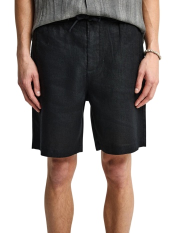 βερμούδα funky buddha λινή chino fbm013-009-03-black ανδρικό