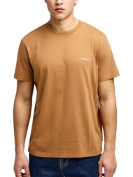 μπλούζα κοντομάνικη funky buddha μονόχρωμη fbm013-001-04-tobacco brown ανδρικό