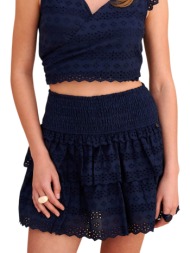 φούστα attrattivo broderie με βολάν 9923562-blue γυναικείο