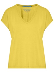 μπλούζα κοντομάνικη funky buddha με v λαιμόκοψη fbl013-111-04-lemongrass γυναικείο