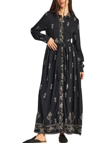φόρεμα funky buddha μάξι fbl013-119-13-black γυναικείο
