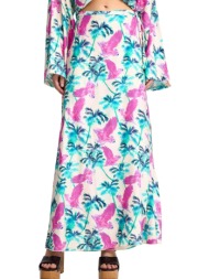 φούστα funky buddha με exotic τύπωμα fbl013-109-14-fuchsia γυναικείο