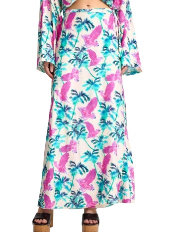 φούστα funky buddha με exotic τύπωμα fbl013-109-14-fuchsia