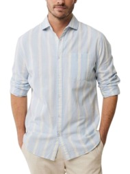 πουκάμισο μακρυμάνικο mexx striped linen blend shirt mf007200751m-baby blue ανδρικό