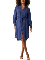 φόρεμα mexx linen midi dress mf006301951w-navy γυναικείο