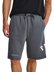 βερμούδα funky buddha αθλητική με τυπωμένο logo fbm013-051-03-dk grey ανδρικό