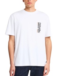 μπλούζα κοντομάνικη funky buddha με τύπωμα fbm013-037-04-optical white ανδρικό