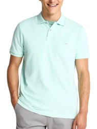 μπλούζα polo funky buddha με διακριτικό λογότυπο fbm013-001-11-aqua ανδρικό