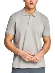 μπλούζα polo funky buddha με διακριτικό λογότυπο fbm013-001-11-grey ανδρικό