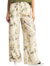 παντελόνι υφασμάτινο funky buddha cargo με μοτίβο fbl013-131-02-chalk γυναικείο