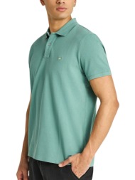 μπλούζα polo funky buddha με διακριτικό λογότυπο fbm013-001-11-green lake ανδρικό