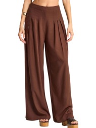παντελόνι υφασμάτινο funky buddha linen blend fbl013-124-02-coconut shell γυναικείο