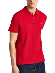μπλούζα polo funky buddha με διακριτικό λογότυπο fbm013-001-11-salsa red ανδρικό