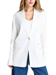 σακάκι funky buddha linen blend fbl013-109-01-off white γυναικείο