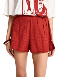 σορτς funky buddha embroidery fbl013-117-03-baked apple γυναικείο