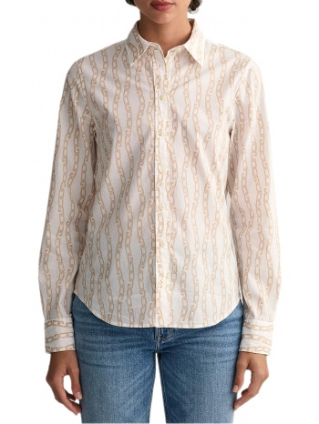 πουκάμισο μακρυμάνικο gant reg chain print cotton voile σε προσφορά