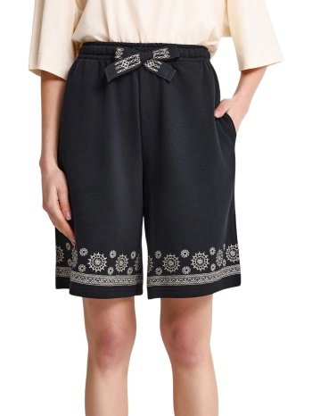 σορτς funky buddha με κέντημα fbl013-104-03-black γυναικείο