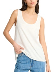 μπλούζα αμάνικη funky buddha tank top fbl013-108-04-off white γυναικείο