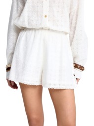 σορτς funky buddha embroidery fbl013-117-03-white γυναικείο