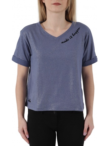 μπλούζα κοντομάνικη freddy cropped jersey lurex σε προσφορά