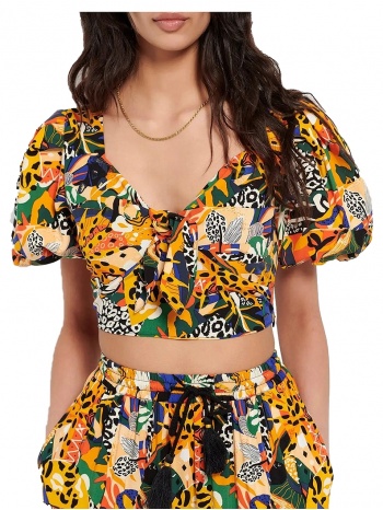 top funky buddha με φουσκωτά μανίκια fbl007-103-17-multi σε προσφορά