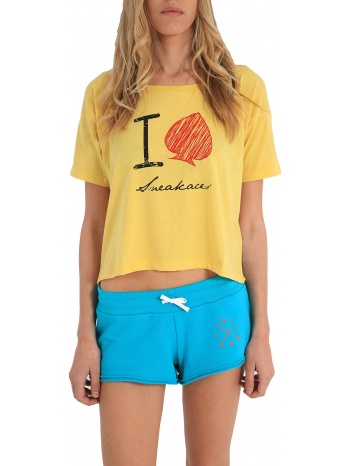 μπλούζα κοντομάνικη sneak aces i love 4039-615-yellow σε προσφορά