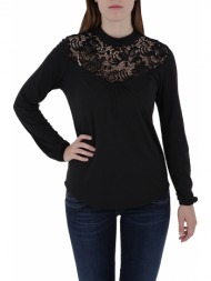 μπλούζα μακρυμάνικη bobi los angeles με κέντημα 544-35826-black