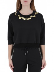 μπλούζα μακρυμάνικη jijil short sweatshirt with feathers j0794