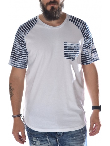 μπλούζα κοντομάνικη brokers white navy 17012-353-01-white σε προσφορά