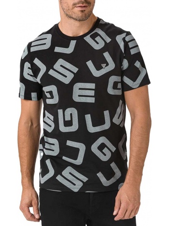 μπλούζα κοντομάνικη guess allover logo m0yi84i3z00-black σε προσφορά