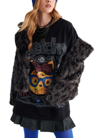 μπλούζα κοντομάνικη attrattivo oversized με τύπωμα