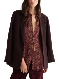 πουκάμισο μακρυμάνικο attrattivo με boho print 9923952-merlot γυναικείο