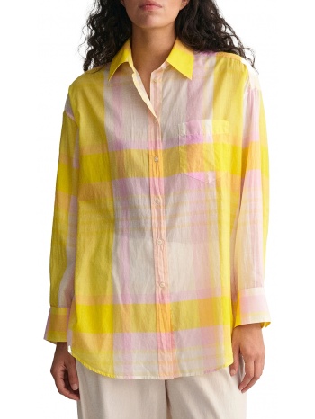 πουκάμισο μακρυμάνικο gant os madras shirt 4300196-723 pale σε προσφορά