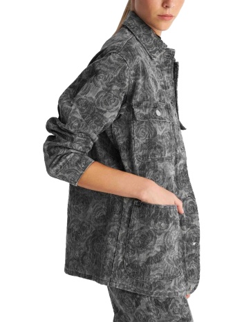 μπουφάν ale τζιν με εμπριμέ μοτίβο 8923733-grey γυναικείο