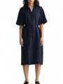 φόρεμα gant relaxed ss linen shirt dress 4503244-evening blue